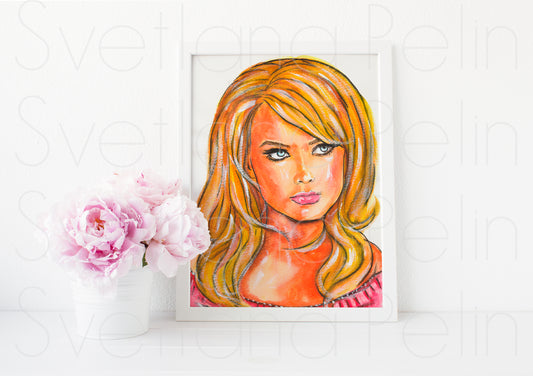 Margot Robbie, ART PRINT Signed by Artist