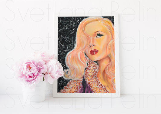 Veronica Lake, ART PRINT Signed by Artist