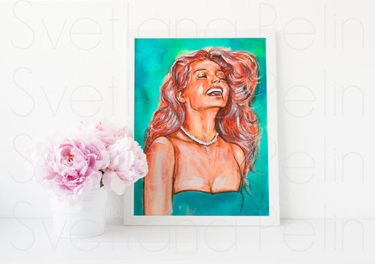 Rita Hayworth, Gilda, ART PRINT Signed by Artist