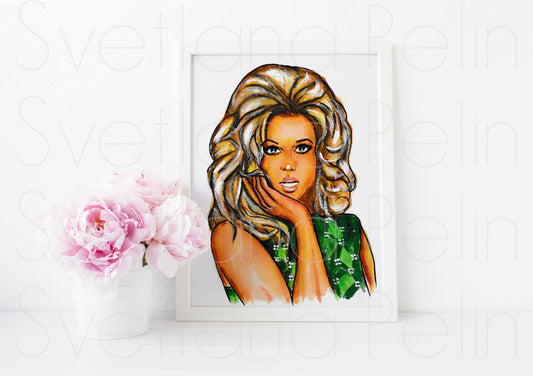 Jane Fonda, ART PRINT Signed by Artist