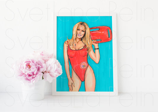 Pamela Anderson, ART PRINT Signed by Artist