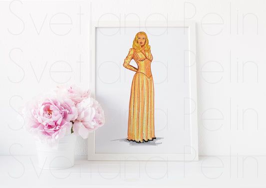 Veronica Lake, ART PRINT Signed by Artist