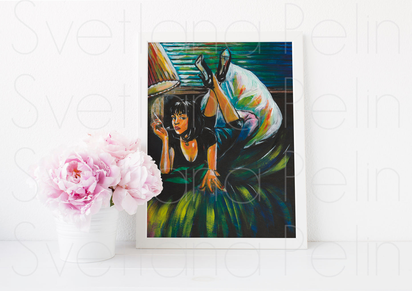 Uma Thurman, Pulp Fiction, UT, ART PRINT Signed by Artist