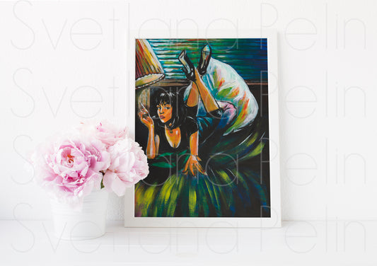 Uma Thurman, Pulp Fiction, UT, ART PRINT Signed by Artist