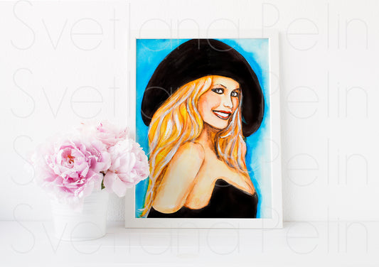 Claudia Schiffer, ART PRINT Signed by Artist