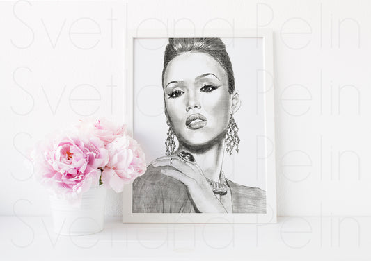 Jessica Alba, ART PRINT Signed by Artist