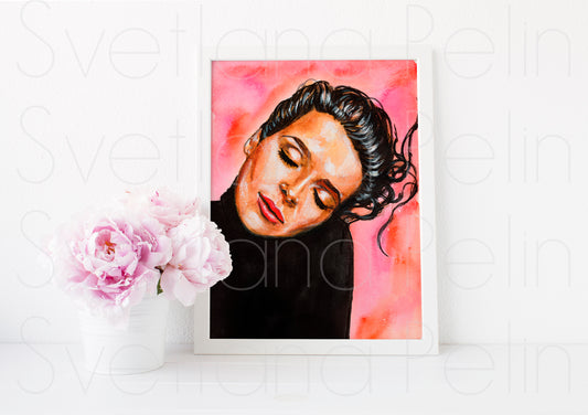 Juliette Binoche, ART PRINT Signed by Artist