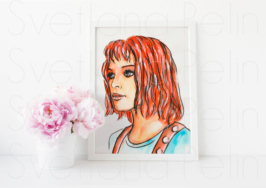 Milla Jovovich, ART PRINT Signed by Artist