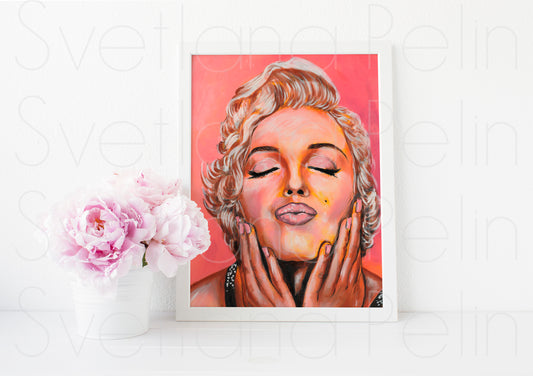 Marilyn Monroe, Philippe Halsman, Kiss, ART PRINT Signed by Artist