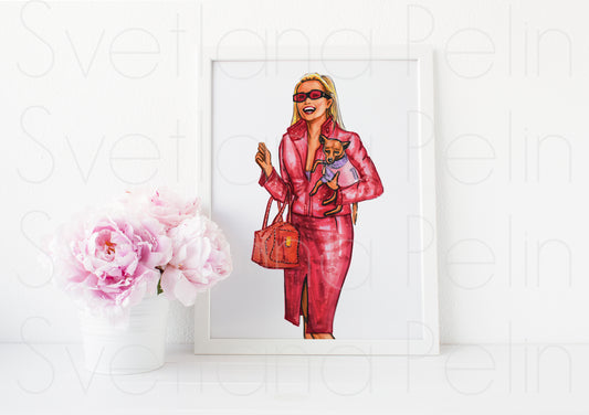 Reese Witherspoon, Elle Woods, Legally Blonde, ART PRINT Signed by Artist