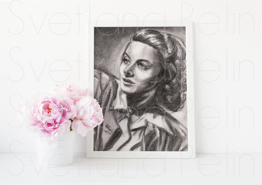 Ingrid Bergman, ART PRINT Signed by Artist