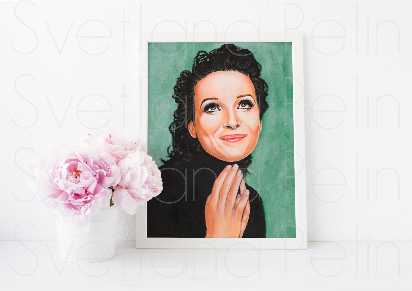 Juliette Binoche, ORIGINAL Oil Painting, Artwork by Svetlana Pelin