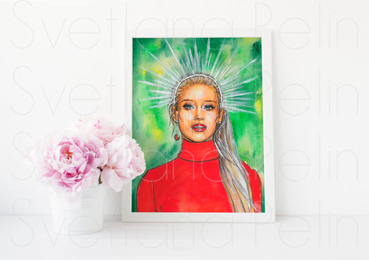 Amber Heard, ART PRINT Signed by Artist