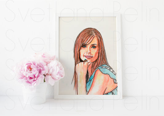 Courteney Cox, ART PRINT Signed by Artist