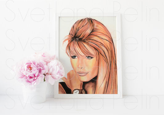 Claudia Schiffer, ART PRINT Signed by Artist