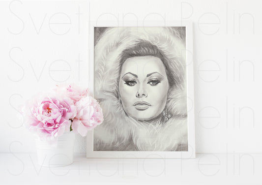 Sophia Loren, ART PRINT Signed by Artist