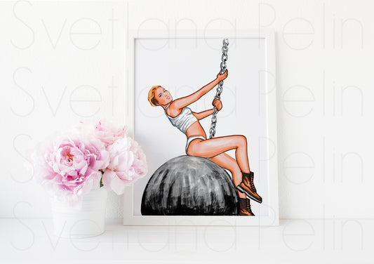 Miley, ART PRINT Signed by Artist