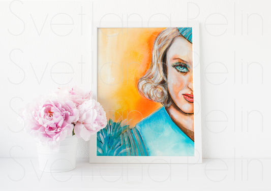 Bette Davis, ART PRINT Signed by Artist