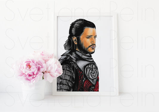 Kit Harington, ART PRINT Signed by Artist