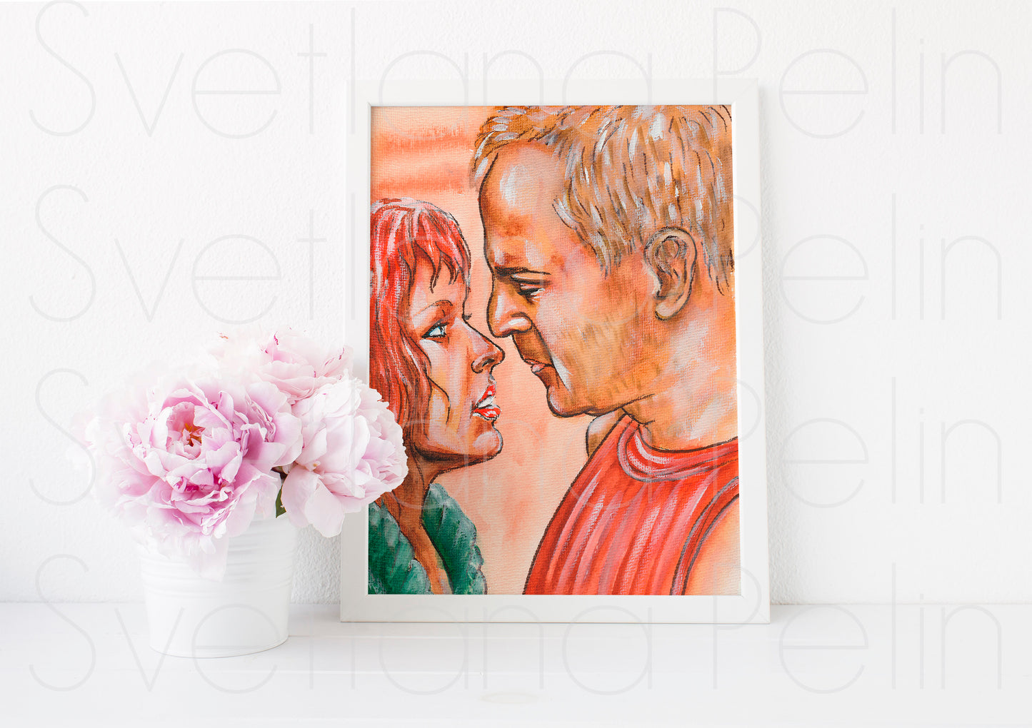 Bruce Willis, Milla Jovovich, The Fifth Element, ART PRINT Signed by Artist