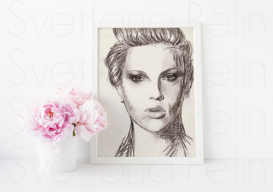 Scarlett Johansson, ART PRINT Signed by Artist