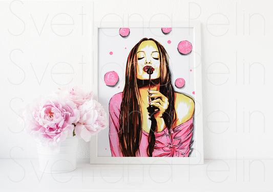 Angelina Jolie, ART PRINT Signed by Artist