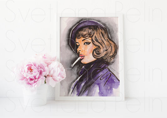 Ingrid Bergman, Arch of Triumph, ART PRINT Signed by Artist