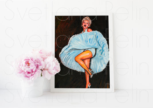 Marilyn Monroe, The Seven Year Itch, SYI, ART PRINT Signed by Artist