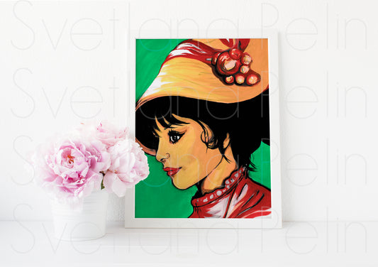 Audrey Hepburn, My Fair Lady, ART PRINT Signed by Artist