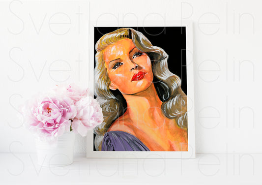 Rita Hayworth, ART PRINT Signed by Artist