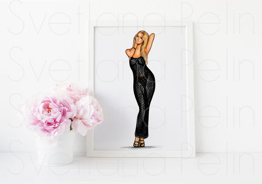 Claudia Schiffer, ART PRINT Signed by Artist