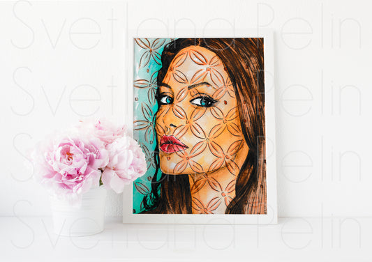 Angelina Jolie, ART PRINT Signed by Artist