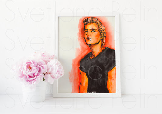 Patrick Swayze, Dirty Dancing, ART PRINT Signed by Artist