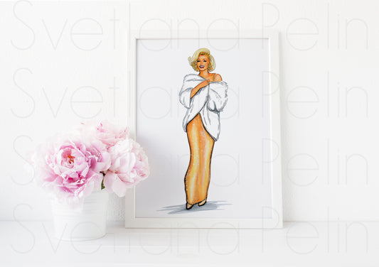 Marilyn Monroe, Happy Birthday Mr President, ART PRINT Signed by Artist