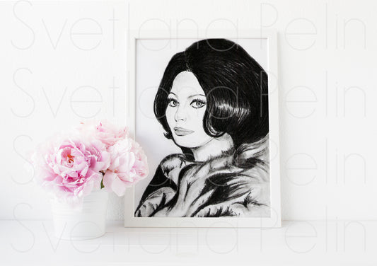 Sophia Loren, ART PRINT Signed by Artist