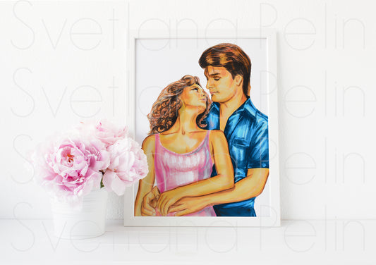 Jennifer Grey, Patrick Swayze, Dirty Dancing, ART PRINT Signed by Artist