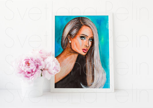 Paris Hilton, ART PRINT Signed by Artist