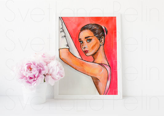 Audrey Hepburn, ART PRINT Signed by Artist