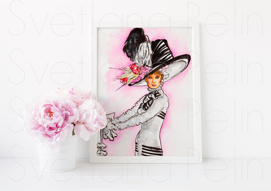 Audrey Hepburn, My Fair Lady, ART PRINT Signed by Artist