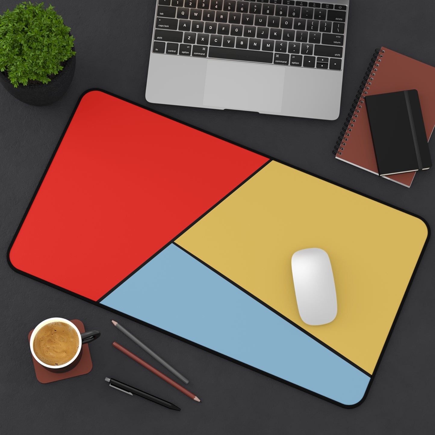 Red, Yellow, Blue, Desk Mat