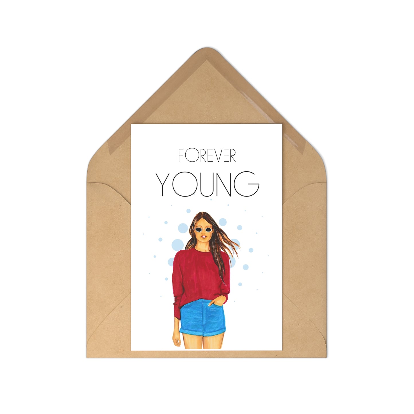 Forever Young, Teenager Day, Card for Her, Postcards (7 pcs)