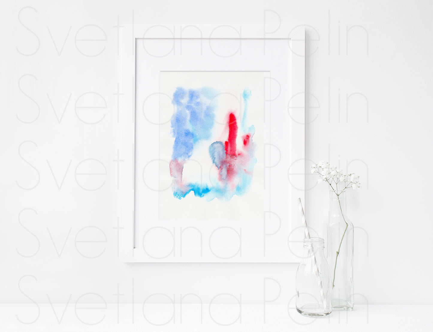 Modern Watercolor Painting, Abstract Art, Wall Home Decor, INSTANT DOWNLOAD