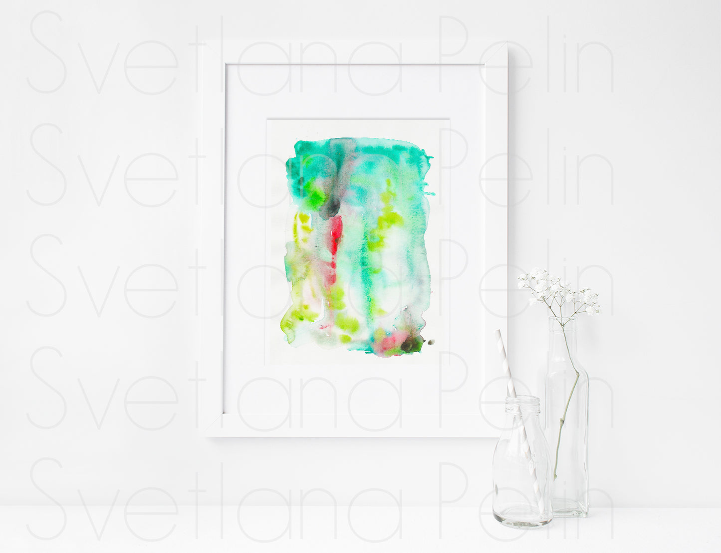 Modern Watercolor Painting, Abstract Art, Wall Home Decor, INSTANT DOWNLOAD