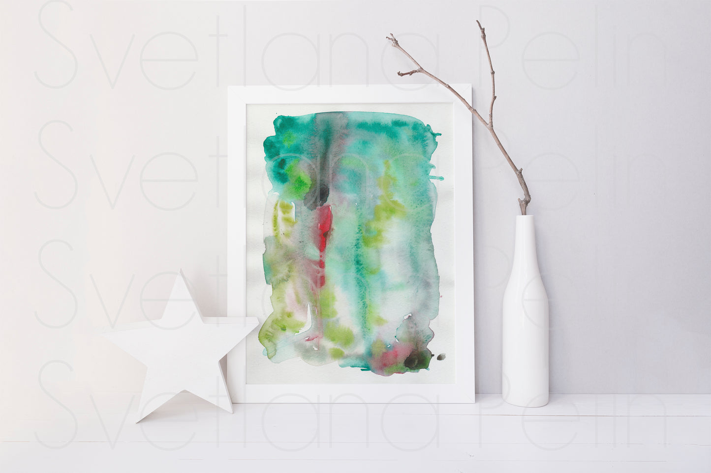 Modern Abstract Art, ORIGINAL Watercolor Painting, Artwork by Svetlana Pelin