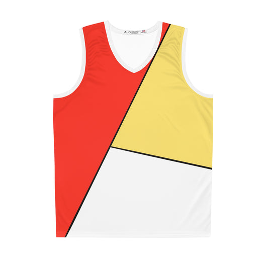 Red, Yellow, White, Basketball Jersey (AOP)