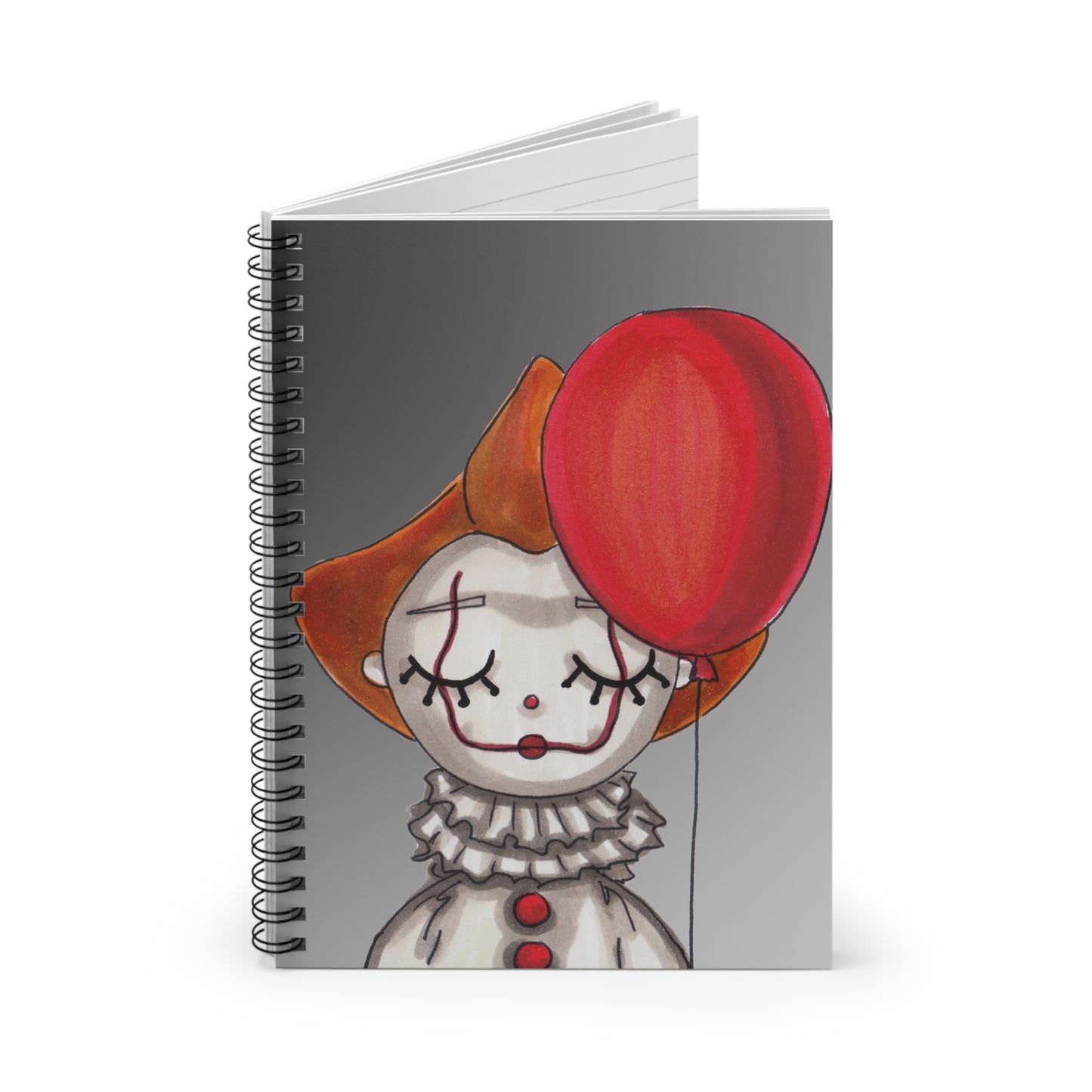 Clown, Balloon, Spiral Notebook - Ruled Line