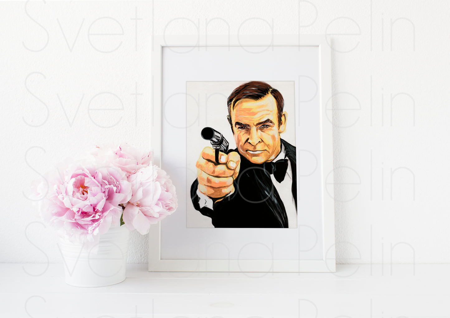 Sean Connery, James Bond, Agent 007,  ART PRINT Signed by Artist