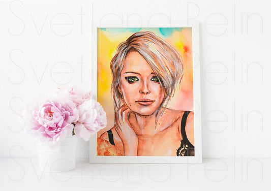 Emma Stone, ART PRINT Signed by Artist