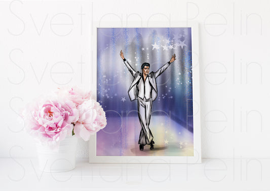 John Travolta, ART PRINT Signed by Artist