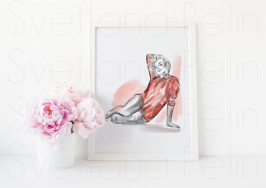 Marilyn Monroe, Red sweater, Milton Greene, ART PRINT Signed by Artist